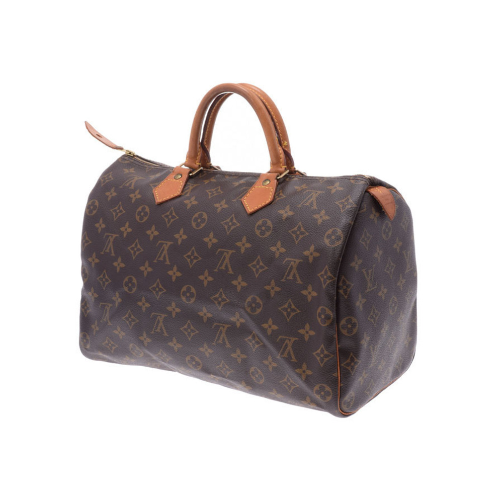 Louis Vuitton Speedy Leather Brown Monogram Handbag